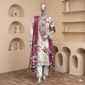 Dusty Rose Petals Unstitched 3-Piece