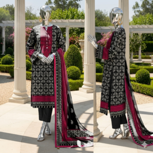 Midnight Charcoal Unstitched 3-Piece
