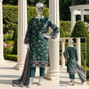 Forest Green Royale Unstitched 3-Piece