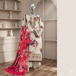 Crimson Bloom Unstitched 3-Piece