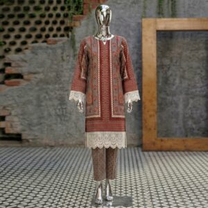 Royal Navy Mosaic – 2 PC Unstitched Lawn Suit