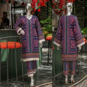 Graceful Taupe Brown – 2 PC Unstitched Lawn Suit