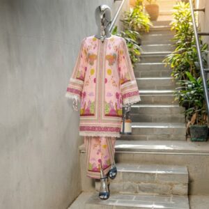 Soft Pastel Pink – 2 PC Unstitched Lawn Suit